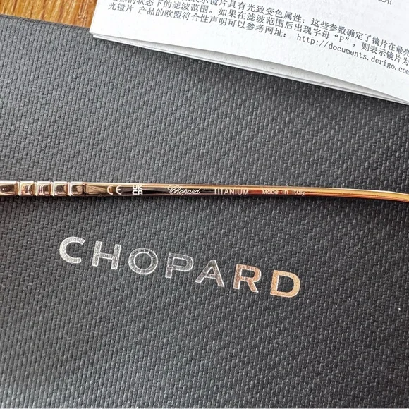 NWT Chopard Gold Butterfly Sunglasses Metal Frame Smoke Gradient Lenses - Picture 14 of 16